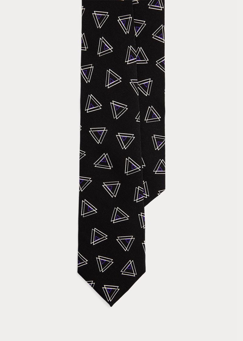 Corbata Purple Label Hombre Diamond-Patterned Silk Chile Negras OVRIK-6403